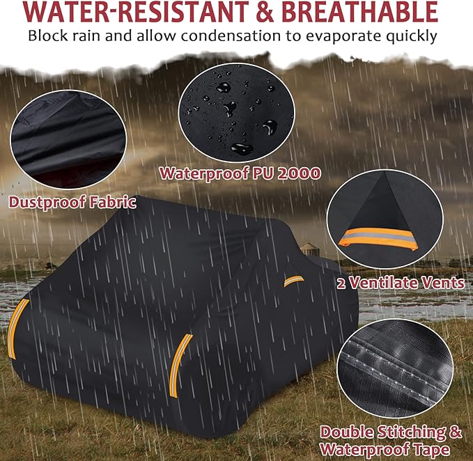 StarknightMT Ryker Cover, Full Cover Compatible with Can-Am Ryker 900 600 Sport Rally Edition All-Weather PU Waterproof Cover for Indoor Outdoor Snow Rain Dust Sun Protection Accessories Vent