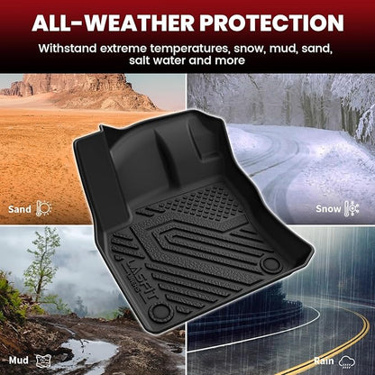LASFIT Floor & Cargo Mats for Volkswagen Tiguan 2018 2019 2020 2021 2023 2024 (Fit 5 Seats), All Weather TPE Custom Fit Floor Liners for 1st & 2nd Rows & Trunk Mats for VW Tiguan Accessories, Black