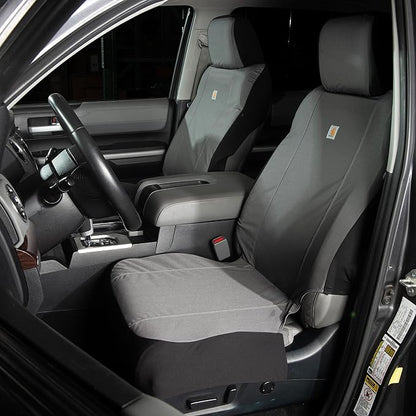 Carhartt Universal Nylon Duck Canvas Fitted Bucket Seat Cover, Durable Seat Protection with Rain Defender, Single, Gravel