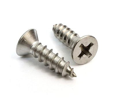#4 x 3/4" Stainless Flat Head Phillips Wood Screw, (100 pc), 18-8 (304) Stainless Steel Screws by Bolt Dropper, Glasses Screws