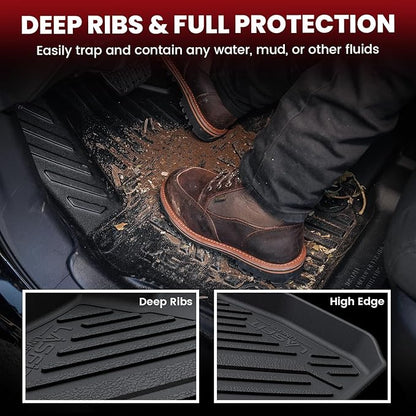 LASFIT Floor Mats & Trunk Mat for Ford Fusion & Lincoln MKZ 2013-2016 (Only Fit Gasoline) All Weather TPE Mats Custom Fit Floor Liner for Fusion & MKZ 1st & 2nd Row Car Mats and Cargo Liner, Black