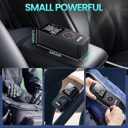 Tire Inflator Portable Air Compressor-Air Pump 20000mAh & 150PSI Cordless Electric for Car, Motorcycle, Bike, Ball, with Tire Gauge Pressure, Dual-Use Type (Orange)