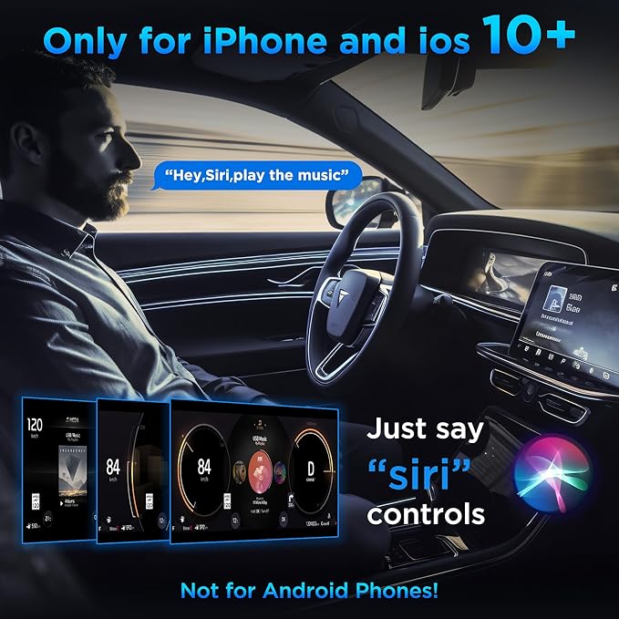 Wireless Carplay Adapter, Converts Wired to Wireless carplay Adapter for iPhone, Wireless Control Plug & Play Carplay for Cars from 2017 & for Apple iPhone iOS 10+