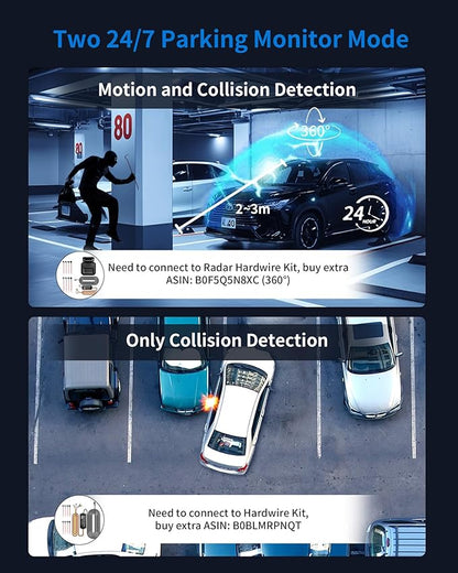 360° View 5 Channel Dash Cam Front and Rear with AI Driver Monitor System DMS, 4K Dash Camera for Cars, Built-in GPS WiFi Night Vision, Dashcam with 128G Card, 24/7 Parking Monitor Mode, V8 Ultra-5CH