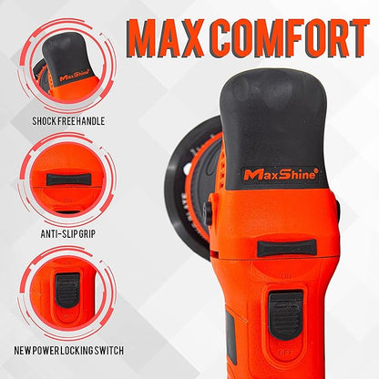 Maxshine M8S V2 Dual Action Polisher Car Detailing Kit - 1000W, 6-Speed, 8mm Throw, 5" Disc, Thread 5/16" - Car Detailing Supplies for Auto Paint Protection, Restoration & Scratch Repair