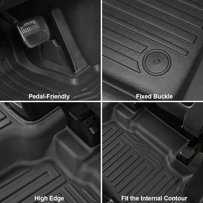 Floor Mats for 2020-2024 2025 Ford Explorer (7-seat), All Weather TPE Floor Mat Cargo Liner with Backrest Mat for Explorer ST/XLT Accessories