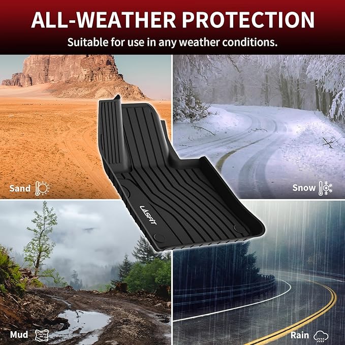 LASFIT Floor Mats & Cargo Mat for Mercedes Benz GLC 2025 2024 2023 (Not for Coupe), GLC300 / GLC300e / GLC43 AMG, All Weather TPE Car Mats for GLC 2023-2025, 1st & 2nd Row & Trunk Liner Set, Black