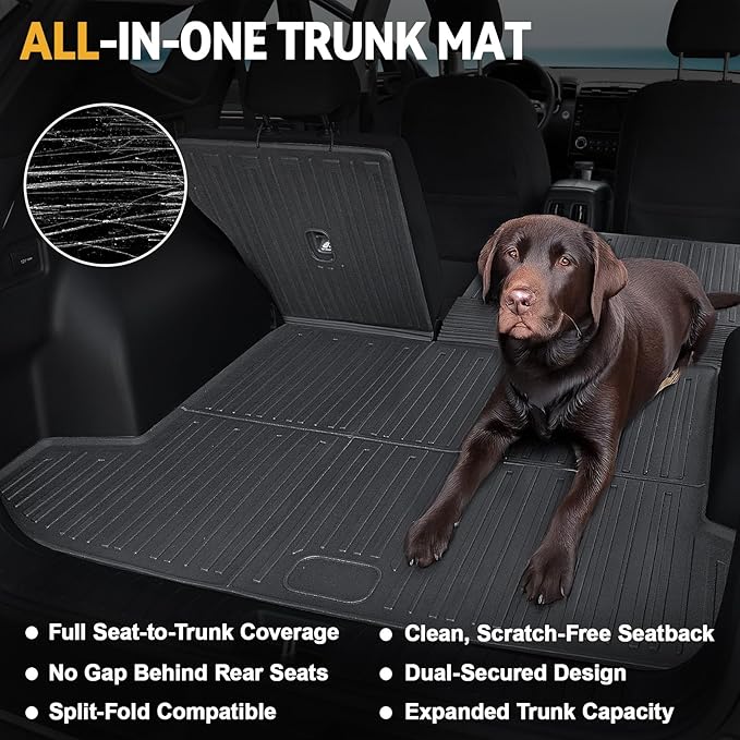 Floor Mats Set for 2022-2025 Hyundai Tucson Gas, Full Coverage All Weather Floor Mats Cargo Mat with Backrest Protectors & Door Sill Guards for Tucson Accessories(Not fit Hybrid)