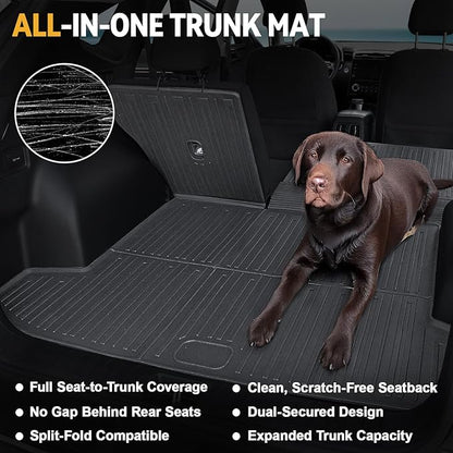 Floor Mats Set for 2022-2025 Hyundai Tucson Gas, Full Coverage All Weather Floor Mats Cargo Mat with Backrest Protectors & Door Sill Guards for Tucson Accessories(Not fit Hybrid)