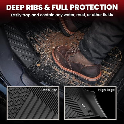 LASFIT Floor Mats for Acura MDX (2022-2026) All Weather Floor Liner TPE Custom Fit Car Mats for Acura MDX 1st & 2nd & 3rd Row Mats, Black,Tasteless, Durable and Easy to Clean