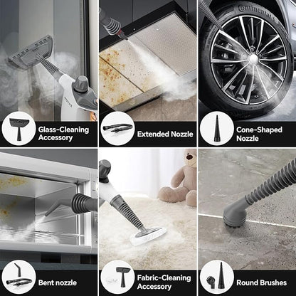 Steam Cleaner, Steam Cleaner for Home, Handheld Steam Cleaner with 16 Accessories and Automatic Steam Switch Suitable for Daily Cleaning of Living Rooms, Kitchens, Ovens and Tile Joints (White)