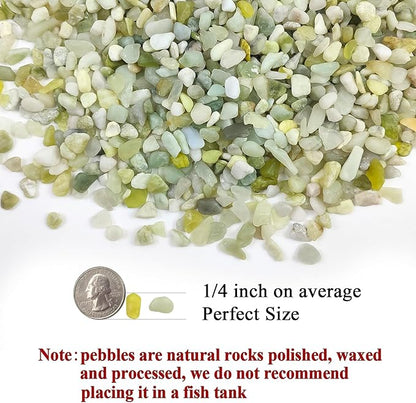 10 lbs Pebbles for Landscaping,1/4 Inch Polished Green Pea Gravel Small Rocks for Plants, Succulents, Cactus, Vases, Terrarium and Outdoor Gardening