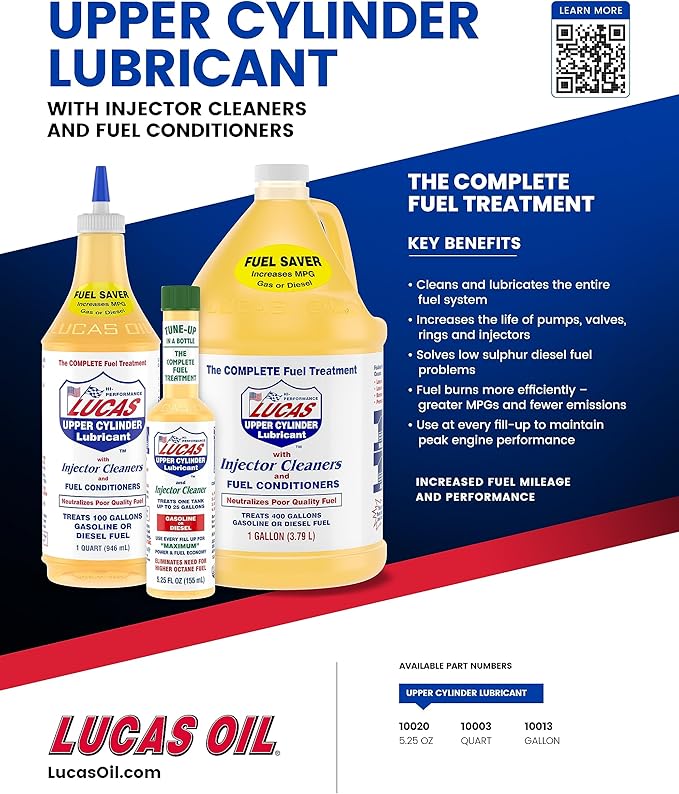 Lucas Oil LUC10020 Fuel Treatment - 5.25 Oz, multi-colored