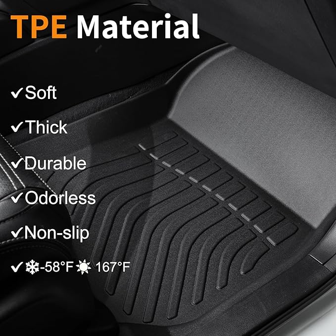 Binmotor-Floor Mats for Subaru Legacy/Outback 2015-2019, 2 Rows All Weather Car Mats, Waterproof TPE Rubber Liners for Subaru Legacy Accessories-Black