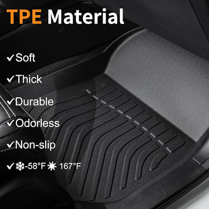 Binmotor-All Weather Floor Mats Custom Set for Ford Explorer 7 Seat 2015-2019, Heavy Duty TPE Car Floor Liners Explorer Accessories