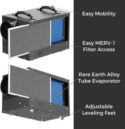 ALORAIR 120 PPD Commercial Dehumidifiers with Pump and Hose, Crawl Space Basement dehumidifier, Industry Water Damage Unit, Compact, Portable, Auto Defrost, Memory Starting