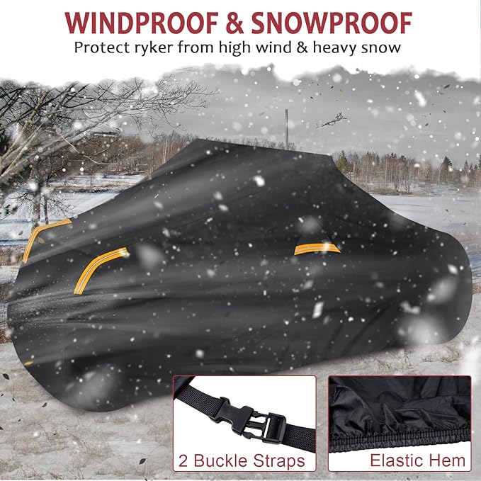 StarknightMT Ryker Cover, Full Cover Compatible with Can-Am Ryker 900 600 Sport Rally Edition All-Weather PU Waterproof Cover for Indoor Outdoor Snow Rain Dust Sun Protection Accessories Vent