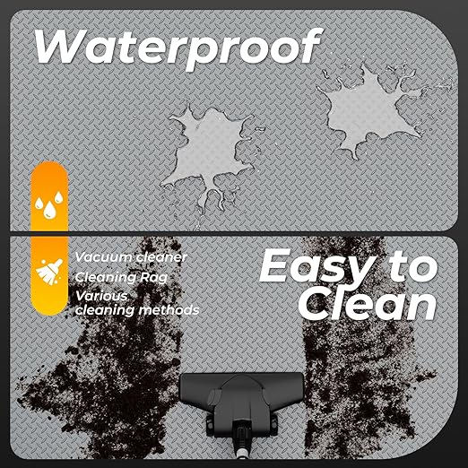 7.8 x 22 FT Garage Floor Mat, 2.8mm Thickness Diamond Plate Vinyl Garage Flooring Roll for Under Car, Large Size 172 SQFT for Large SUVs, MPV, Pickup Truck, RV