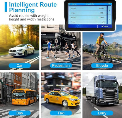 GPS Navigator for Car Truck RV, 9 inch Touch Screen Latest 2025 Map, Real Voice Spoken Turn-by-Turn Direction Reminding Navigation System, Vehicle GPS with Speed and Red Light Warning (1 Bracket)