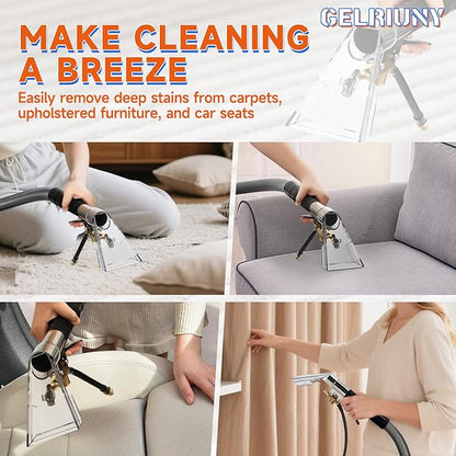 Upgraded Vacuum Cleaner Extractor Kit Compatible with Shop Vac, Carpet and Upholstery Cleaning Extractor Hose Kit with Wand, Hose, and Adapter for Home and Car Cleaning, 10-Ft Vacuum Cleaner Hose