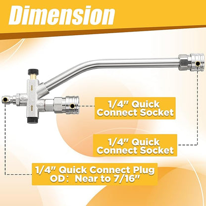 Tool Daily Foam Cannon for Pressure Washer with Dual Connector Accessory, Adjustable Soap Cannon with M22-14 and 1/4” Quick Connect Fittings, Additional Orifice Nozzle 1.1mm, 1.5 Liter