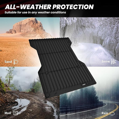 LASFIT Bed Mat for Toyota Tacoma (6FT,73.5''Bed) 2023 2022 2021 2020 2019-2005 Truck Bed 6 ft, All Weather TPE Car Bed Liner for Toyota Tacoma Accessories Truck Mat &Cargo Liner, Black