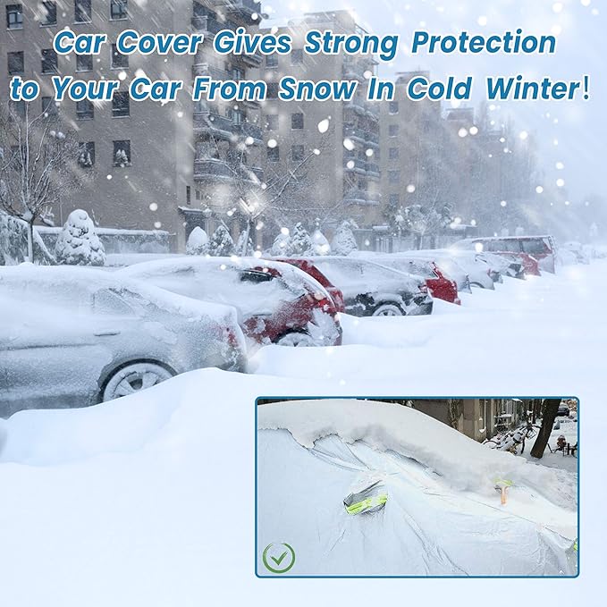 Car Cover Waterproof All Weather for SUV - All-Weather Windproof Design for Automobiles (Rain/Sun/Scratch Resistant), Universal Fit SUV Up to 190’’ (Upgrade)