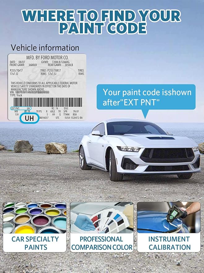 Black Ebony(UA/UD/M6373/M6877) Touch Up Paint for Ford, Car Paint Scratch Repair Remover Pen Color Exact Match, Quick and Easy Fix Automotive Chips and Nicks Scuff