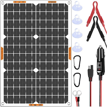 OYMSAE 30W 12V Solar Battery Charger Waterproof Solars Battery Maintainer,Portable Solar Panel Charger with Upgraded MPPT Controller for Car, Motorcycle, Boat, Marine, RV, Trailer, Tractor,Truck, etc