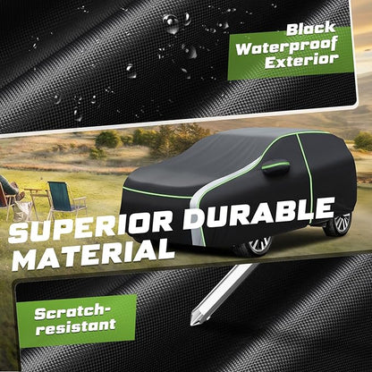 Mixsuper Liner Car Cover for Honda HR-V 1998-2026, 7 Layers Waterproof Car Cover Accessories for HRV with Zipper Door, Windproof Straps, Reflective Strips, Anti-UV, All Weather