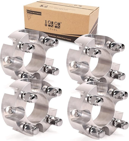 10L0L Golf Cart Wheel Spacers Adapters 2 Inch for EZGO Club Car 4 Lug (4x4 Bolt Pattern, 68mm Hub Bore, 1/2-20 Studs) - 4 Pack
