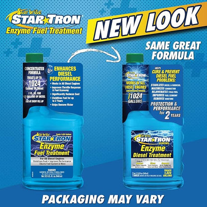 Star Tron Super Concentrated Diesel Formula - Stabilize & Rejuvenate Diesel, Biodiesel & All Regular Gasoline - 1 Oz Treats 32 Gallons