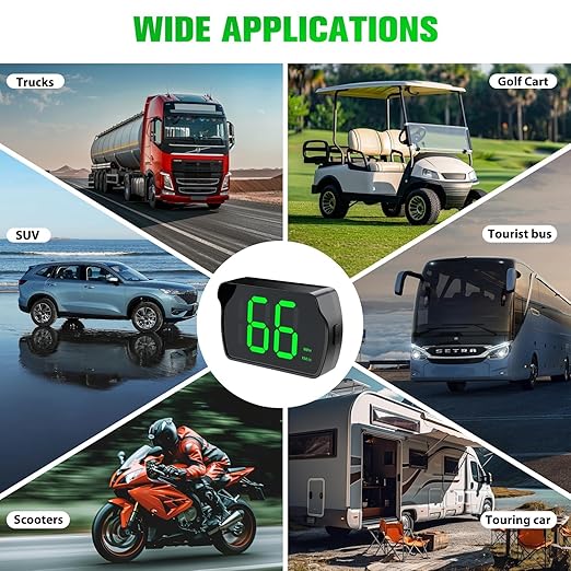 GPS Digital Speedometer for Car MPH, Golf Cart Universal HUD Speed Meter, Head Up Display Car Accessories with LED Large Font, Plug and Play for Car Truck Motor SUV All Vehicles