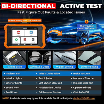 LAUNCH Creader Elite V2.0 for BMW OBD2 Scanner, 2025 Full Systems Bi-Directional Scan Tool, All Reset Services, ECU Coding, Battery Registration Tool for BMW Mini RR, Lifetime Free Update, Auto VIN