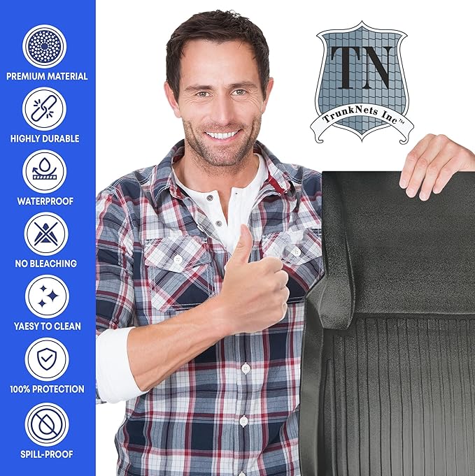 Premium Cargo Liner for Mercedes-Benz C 300 4MATIC Sedan 2015-2021 - Custom Fit Car Trunk Mat - All-Season Black Cargo Mat - 3D Shaped Laser Measured Trunk Liners for Mercedes-Benz AMG C 63