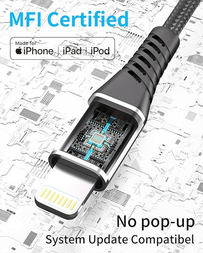 Coiled USB C to Lightning Cable for Car 2 Pack, 3FT Apple Carplay Cable, Short Retractable iPhone Charger Fast Charging Cord for iPhone 14 13 12 11 Pro Max Xs X Xr 8/Airpods