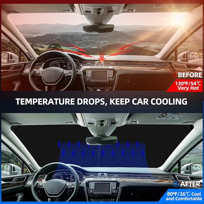 Windshield Sun Shade for Che-vrolet Chevy Equinox 2025 2026 Foldable Sunshade Custom Fit Front Window Car Interior Accessories Protector Blocks UV Rays