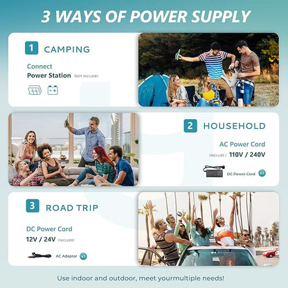 EUHOMY 12 Volt Refrigerator, 26QT(25L) Compressor Electric Cooler APP Control, Car Fridge -4℉~68℉, Portable Refrigerator 12/24V DC 110-240V AC, Portable Freezer for Camping, Travel, Boat