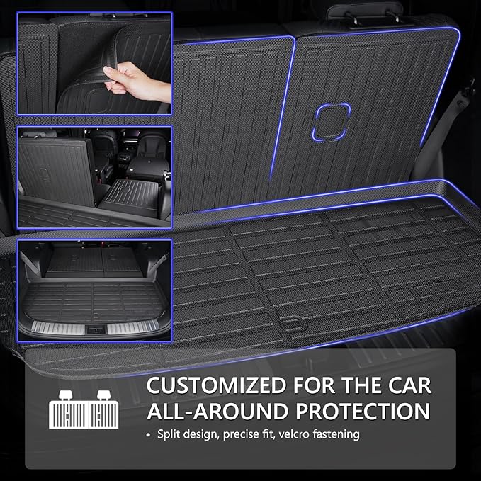 KELCSEECS® Floor Mats & Cargo Liner with Seatback Mats Custom for 2019-2025 Acura RDX All Weather Protection Waterproof TPE Floor Liners Full Set Acura RDX Accessories Black