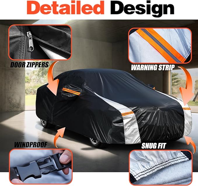 BMW Z4 Car Cover 100% Waterproof All Weather, Gift with Towel, 10 Layers Car Cover Custom Fit 2002-2025 BMW Z4 E85 E86 Coupe/Roadster, Full Exterior Cover Rain Sun UV Protection with Door Zipper.