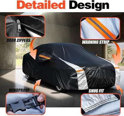 Honda Civic Car Cover 100% Waterproof All Weather, Gift with Towel, 10 Layers Sedan Car Cover Custom Fit 1993-2025 Honda Civic, Full Exterior Covers Rain Sun UV Protection with Door Zipper.