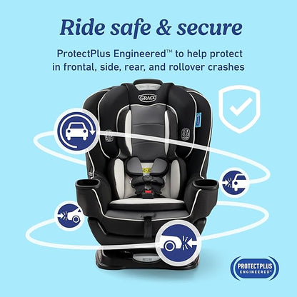 Graco Extend2Fit Convertible Baby Car Seat, Rear and Forward Facing, Adjustable Extension Panel for Extra Legroom, Kenzie
