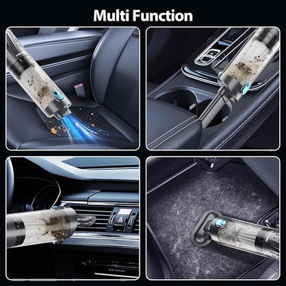 Handheld Vacuum Cordless 15000PA Car Vacuum 3-in-1 Hand Held Vacuums 1.1 Pounds Hand Vac Cordless Rechargeable One-Touch Empty for Cleaning Cars Offices Homes Pet Hair and Dust (Blue)