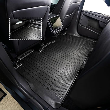 OEDRO Floor Mats & Truck Bed Mat Fit for Tesla Cybertruck 2024 2025, TPE All Weather Floor Liners Custom Fit for 2024 Cybertruck Accessories, 1st & 2nd Row Car Mats and Truck Bed Liner, Black