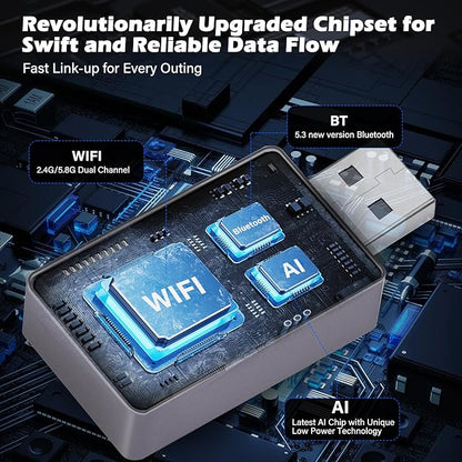 Wireless CarPlay Adapter for iPhone – Upgraded Version, Converts Wired CarPlay to Wireless, USB-C Port, Works with iOS 10+