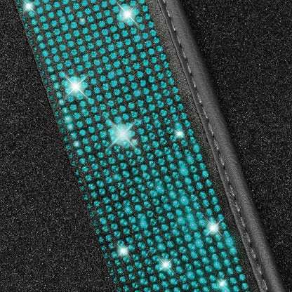 NBTEPEM Aquamrine Bling Car Floor Mats Full Set, Universal Fit Most Cars,SUV, Trucks, 4 pcs Sparkle Glitter Diamond Carpet for Women Girls with Anti-Slip Pad (Aquamrine Diamond)