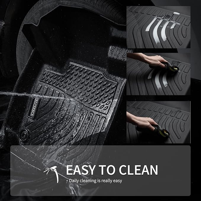 KELCSEECS Floor Mats & Cargo Liner Custom for Kia K5 2021-2025 (FWD Only) & Hyundai Sonata 2020-2025 All Weather Protection TPE Floor Liners Front& Rear Row Full Set Accessories Black