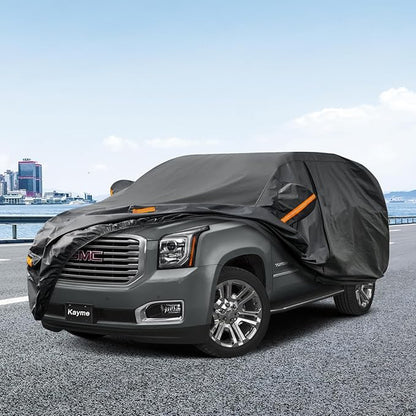 Kayme 7 Layers SUV Car Cover Custom Fit for GMC Yukon (1995-2025) Waterproof All Weather for Automobiles, Outdoor Full Cover Rain Sun UV Protection.