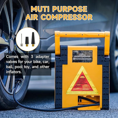 6-in-1 Car Battery Jump Starter with Air Compressor 2000A 260PSI 400W Inverter, Jump Starter Jump Box (All Gas 8.5L Diesel), Solar Portable Power Station,AC/DC/USB Ports and LED Lights