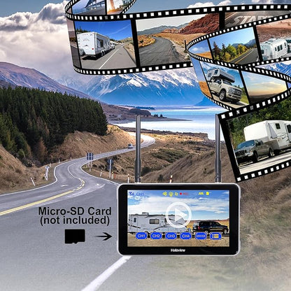 Haloview Byte Tango BT6 Touch RV Backup Camera Wireless 2.4G Digita FHD 1080P DVR Rearview and 5.5" Touch Screen Monitor System for RV,Truck,Trailer,Truck,Camper,Van,Pickup - BT6 Touch